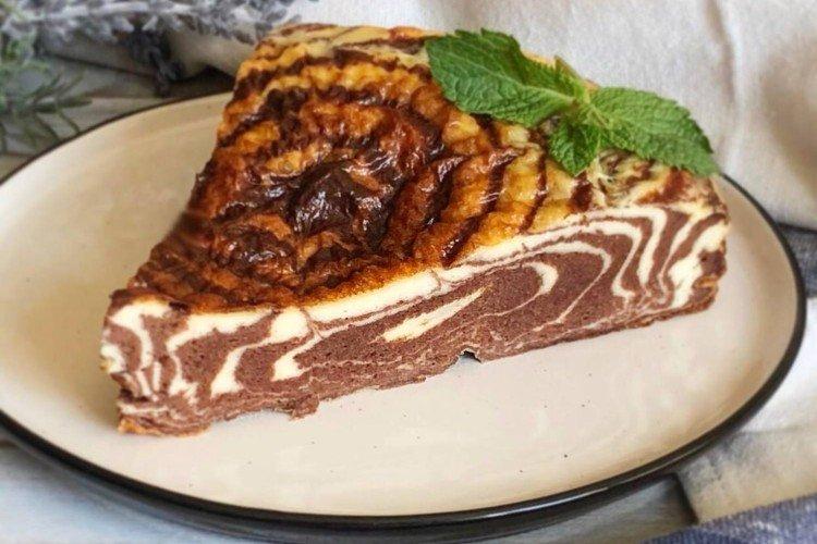 Zapiekanka zebry z twarogu i czekolady w powolnej kuchence - przepisy kulinarne
